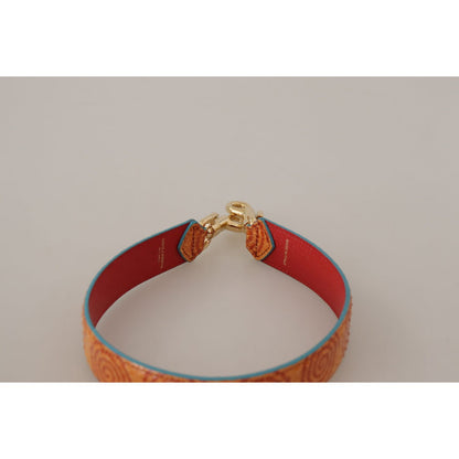 Dolce & Gabbana Orange Leather Swirl Print Bag Shoulder Strap Dolce & Gabbana