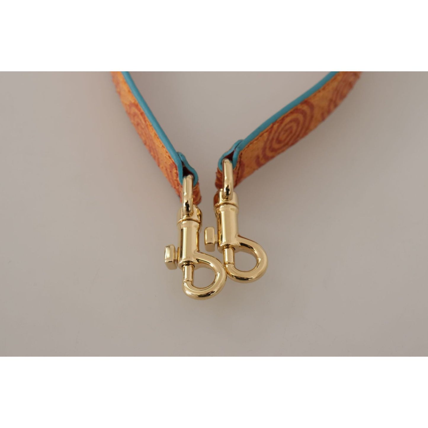 Dolce & Gabbana Orange Leather Swirl Print Bag Shoulder Strap Dolce & Gabbana