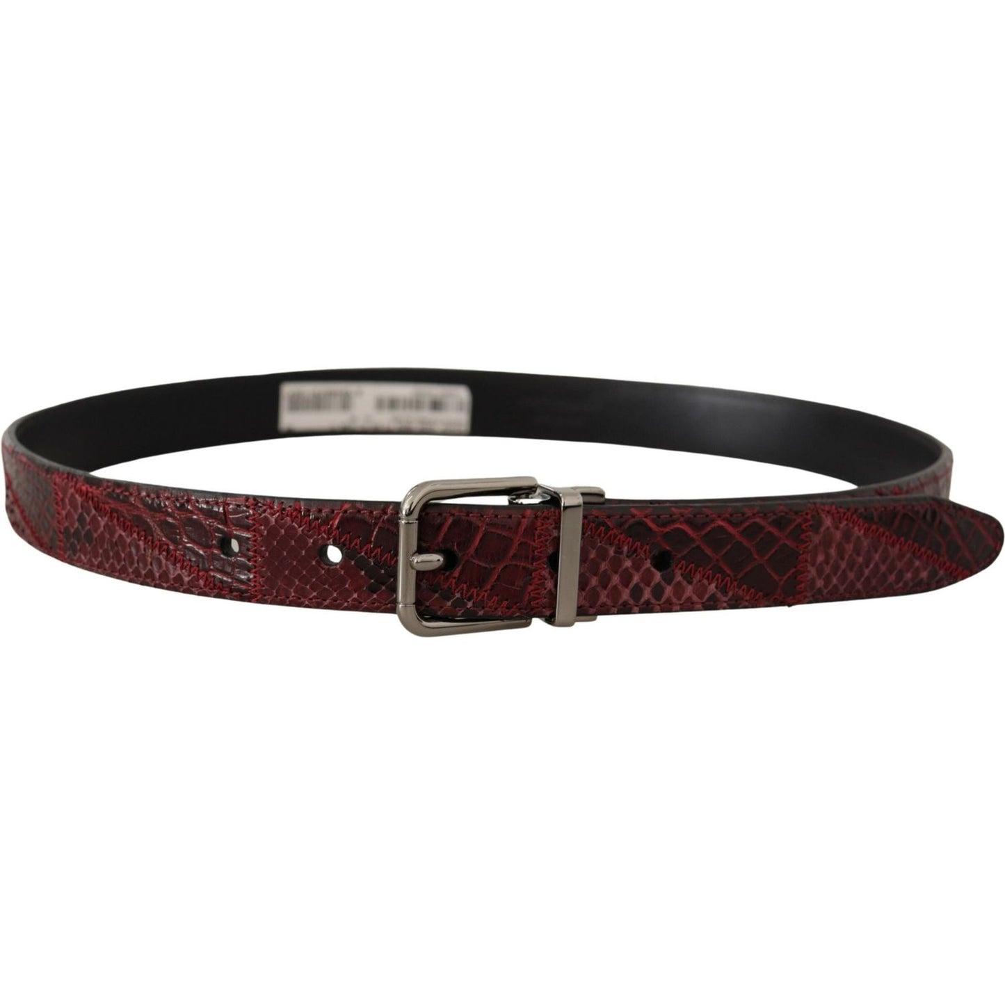 Dolce & Gabbana Red Exotic Leather Metal Logo Buckle Belt Dolce & Gabbana