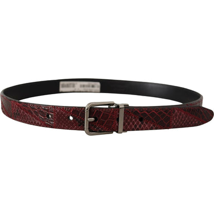 Dolce & Gabbana Red Exotic Leather Metal Logo Buckle Belt Dolce & Gabbana