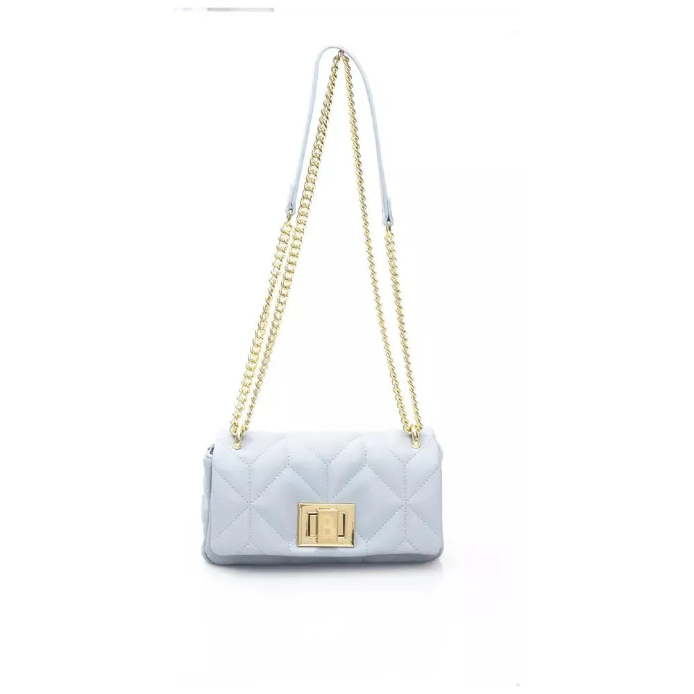 Baldinini Trend Elegant Light Blue Shoulder Bag with Golden Accents Baldinini Trend