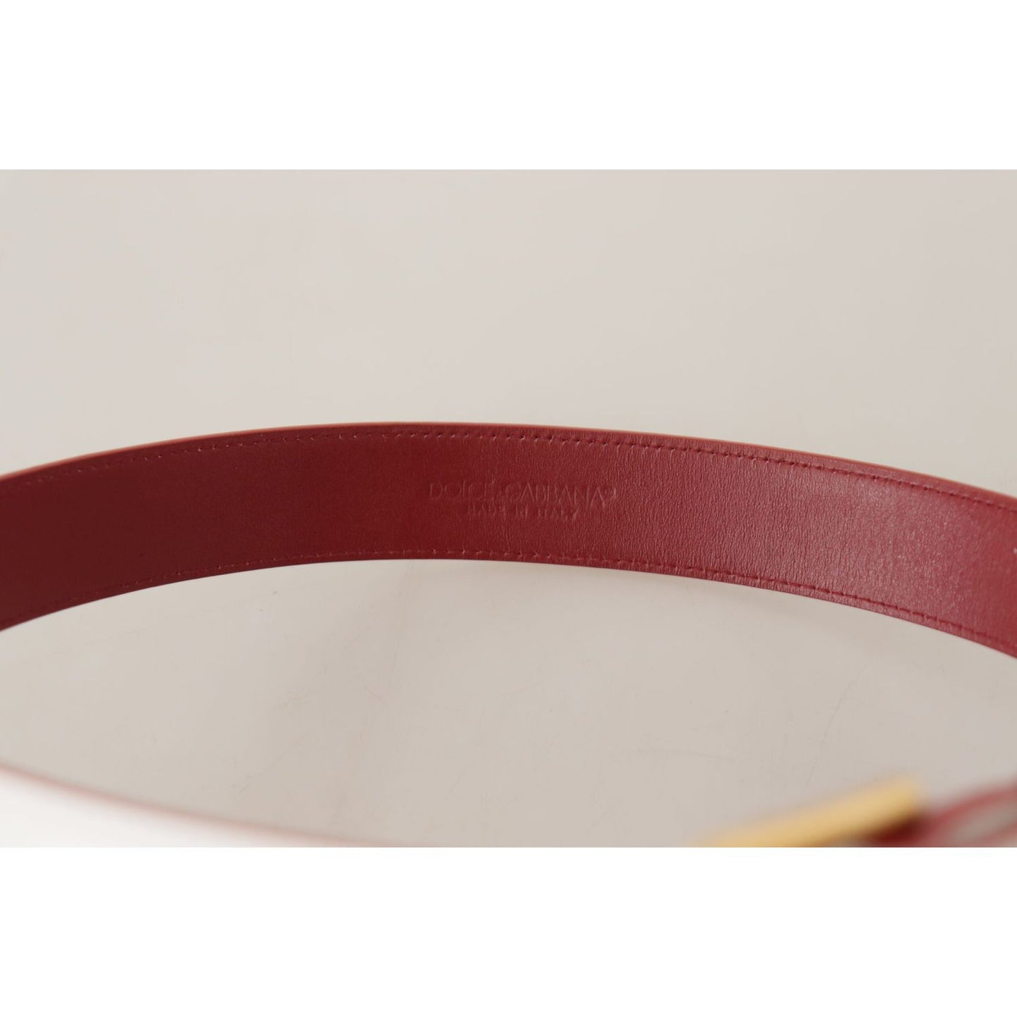 Dolce & Gabbana White Calf Leather Two-Toned Gold Metal Buckle Belt Dolce & Gabbana