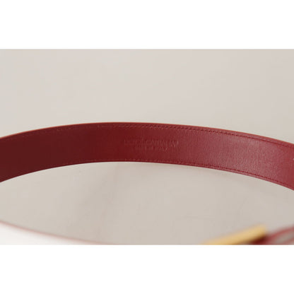 Dolce & Gabbana White Calf Leather Two-Toned Gold Metal Buckle Belt Dolce & Gabbana