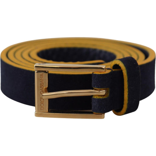 Dolce & Gabbana Chic Blue Suede Logo Buckle Belt Dolce & Gabbana