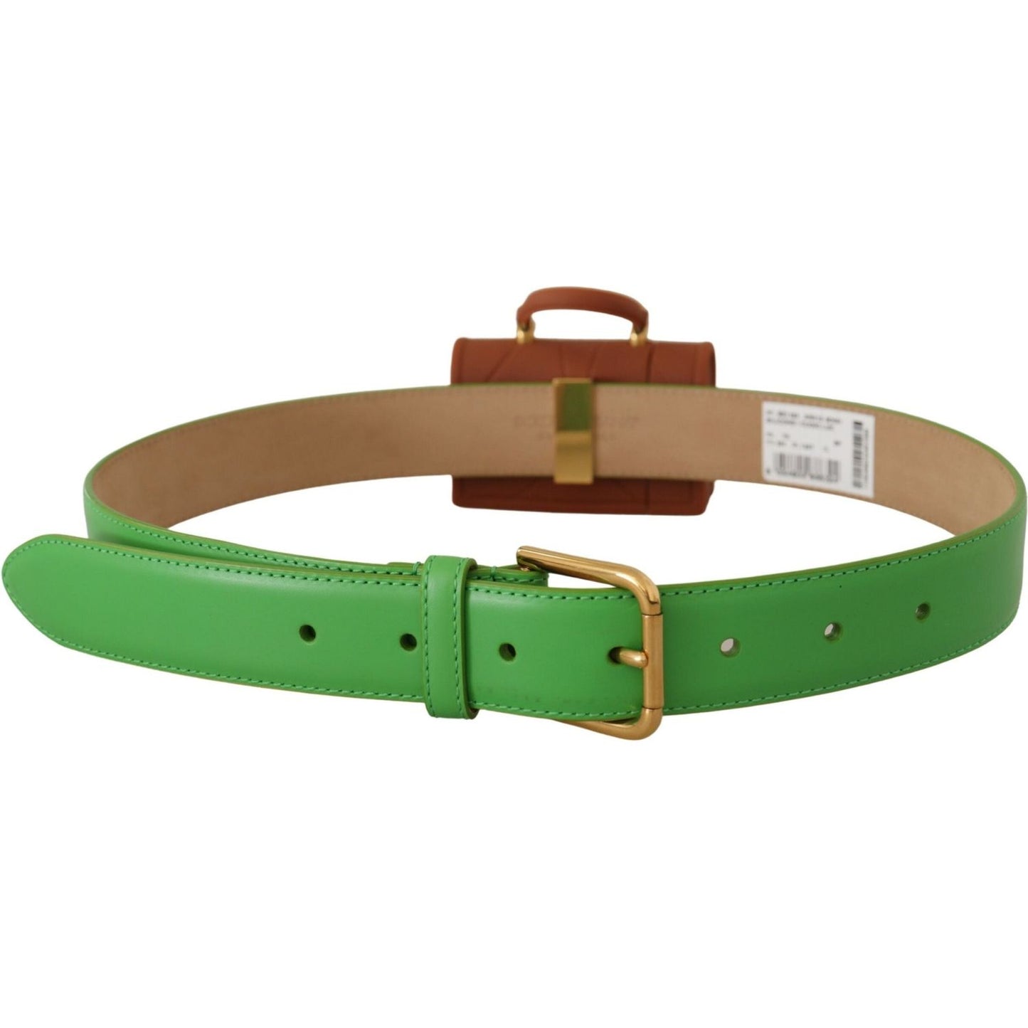 Dolce & Gabbana Green Leather Devotion Heart Micro Bag Headphones Belt Dolce & Gabbana