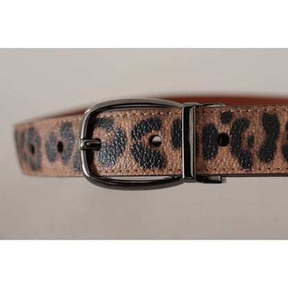 Dolce & Gabbana Brown Leopard Embossed Leather Buckle Belt Dolce & Gabbana