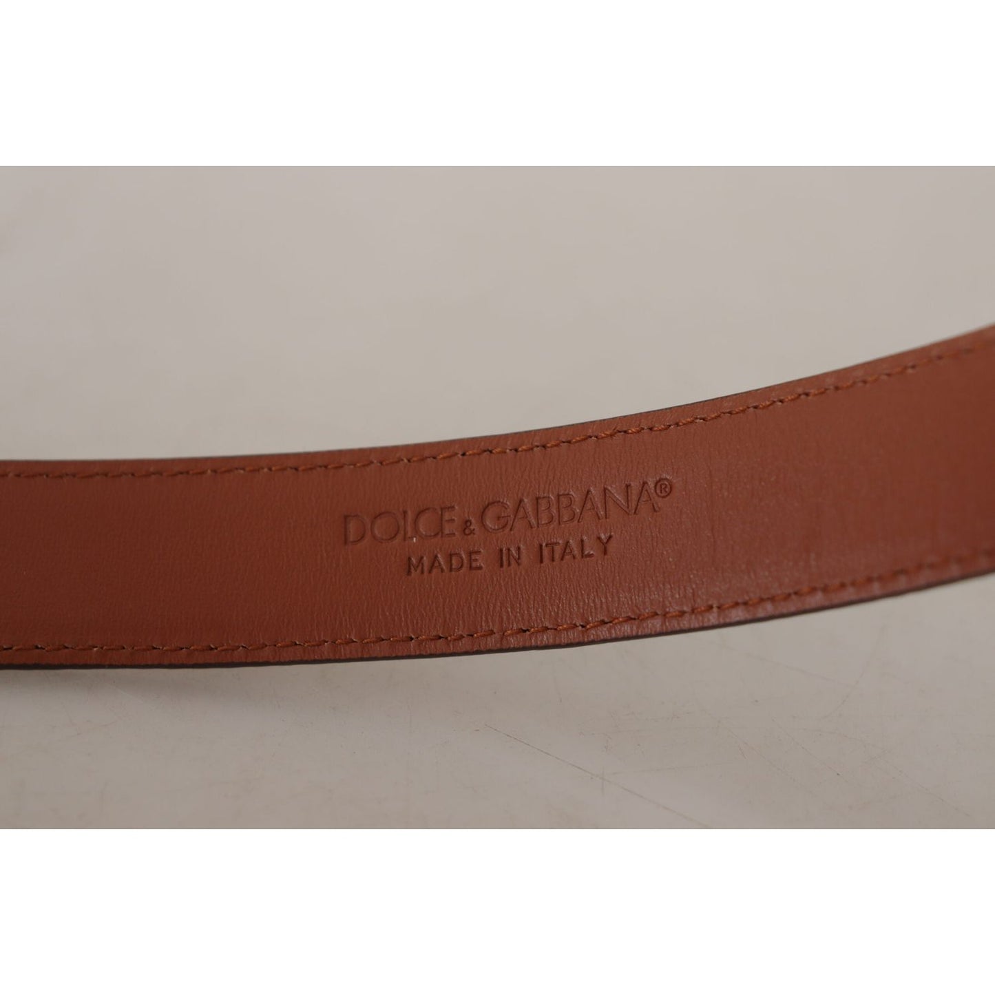 Dolce & Gabbana Brown Leopard Embossed Leather Buckle Belt Dolce & Gabbana