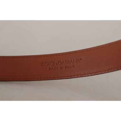Dolce & Gabbana Brown Leopard Embossed Leather Buckle Belt Dolce & Gabbana
