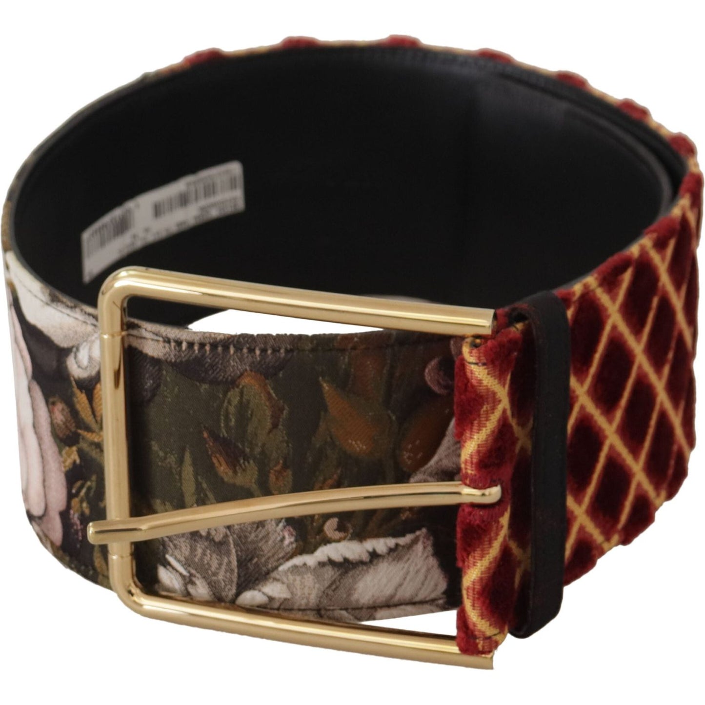 Dolce & Gabbana Multicolor Wide Leather Floral Gold Metal Buckle Belt Dolce & Gabbana