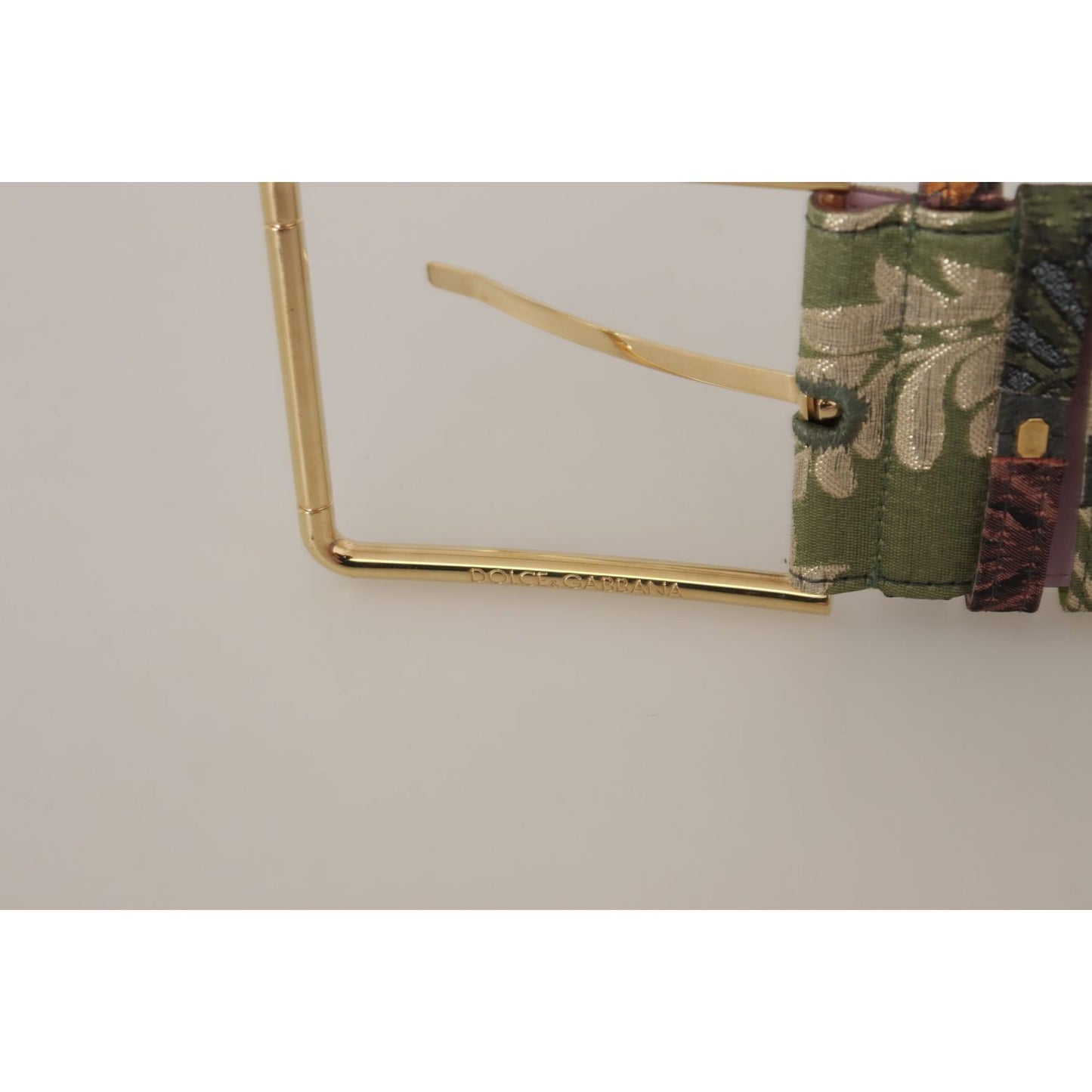 Dolce & Gabbana Multicolor Leather Embroidered Gold Metal Buckle Belt Dolce & Gabbana