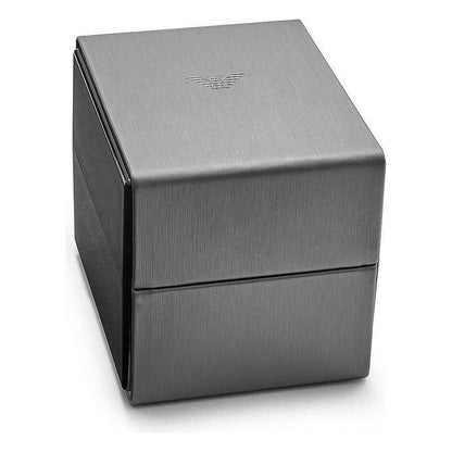 Emporio Armani Brown Steel and Leather Quartz Watch Emporio Armani