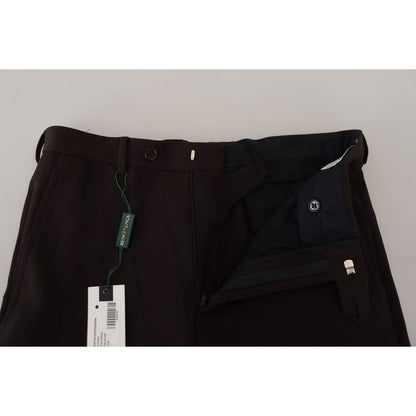 BENCIVENGA Brown Straight Fit Formal Men Pants BENCIVENGA