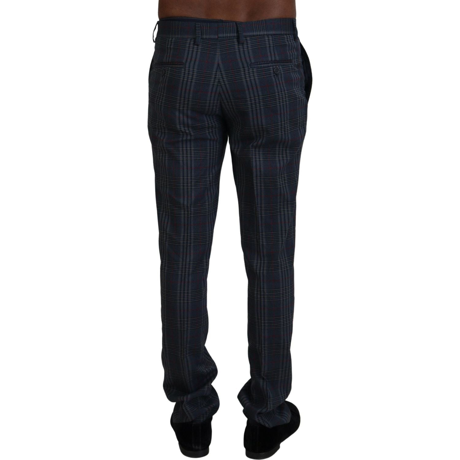 BENCIVENGA Gray Pure Wool Men Checkered Pants