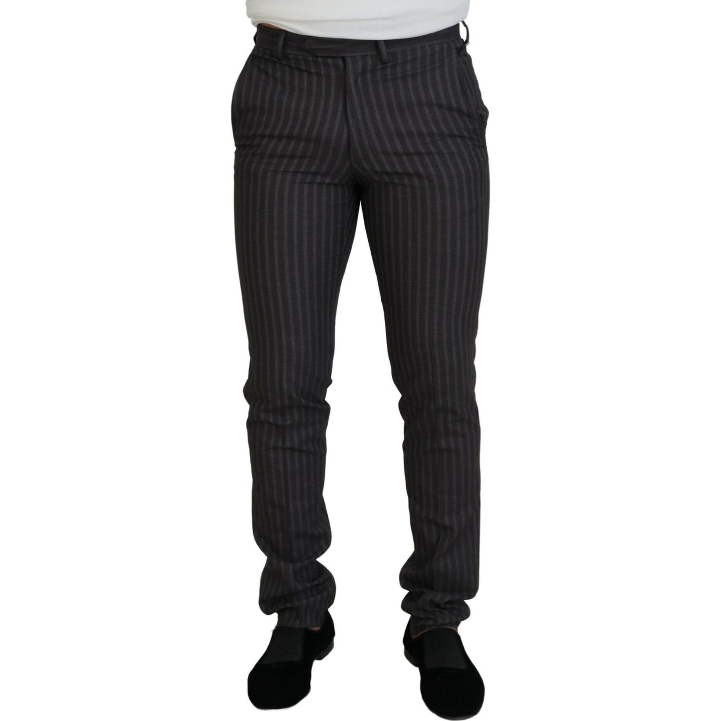 BENCIVENGA Brown Stripes Slim Fit Men Pants BENCIVENGA