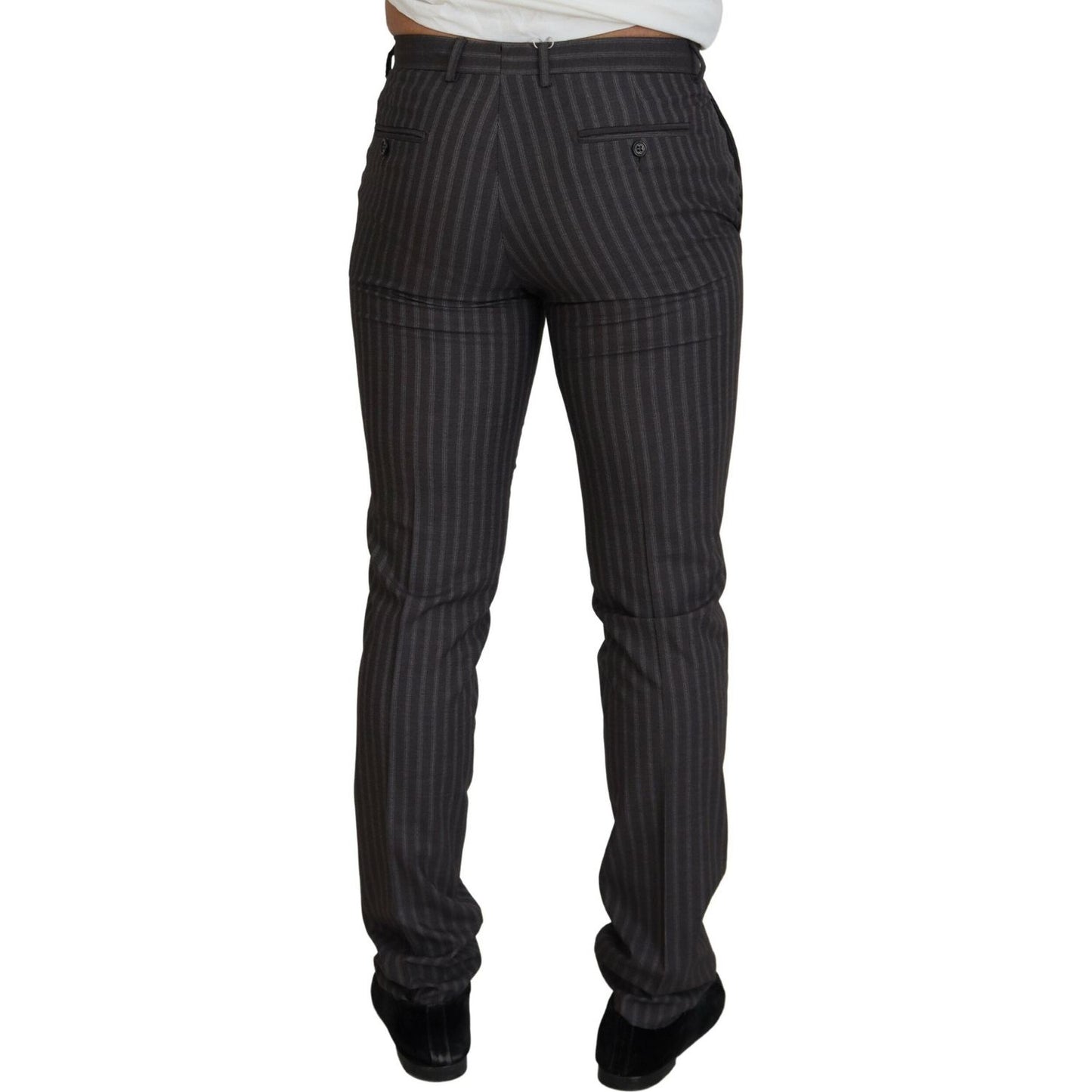 BENCIVENGA Brown Stripes Slim Fit Men Pants BENCIVENGA