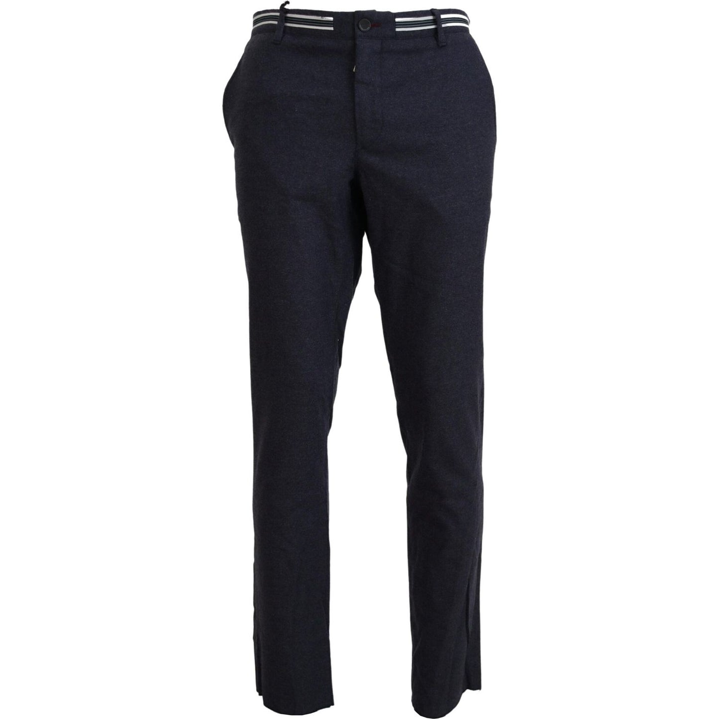 Domenico Tagliente Black Polyester Tapered Dress Pants Domenico Tagliente