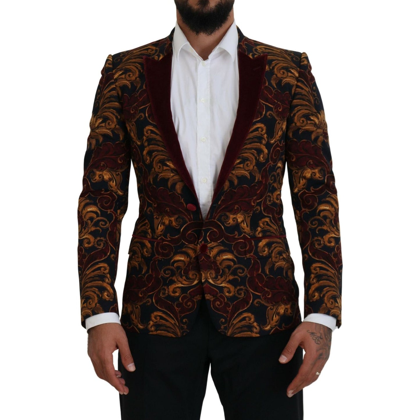 Dolce & Gabbana Multicolor Floral Single Breasted Martini Blazer Dolce & Gabbana