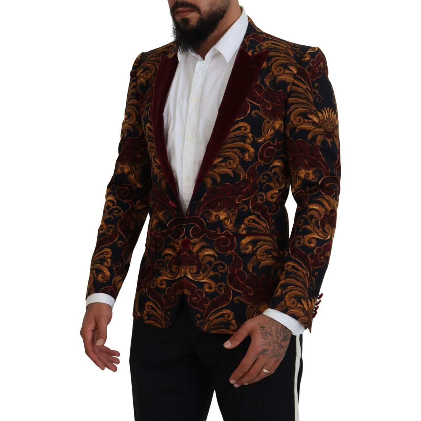 Dolce & Gabbana Multicolor Floral Single Breasted Martini Blazer Dolce & Gabbana