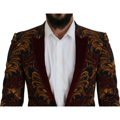 Dolce & Gabbana Multicolor Floral Single Breasted Martini Blazer Dolce & Gabbana