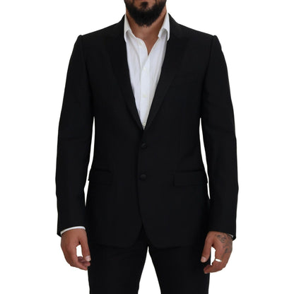 Dolce & Gabbana Black Slim Fit Formal Martini Blazer Dolce & Gabbana