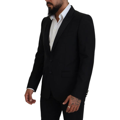 Dolce & Gabbana Black Slim Fit Formal Martini Blazer Dolce & Gabbana