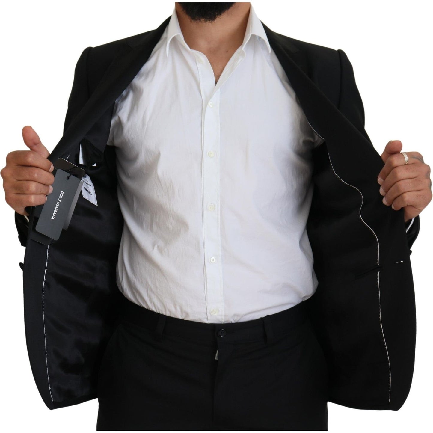 Dolce & Gabbana Black Slim Fit Formal Martini Blazer Dolce & Gabbana