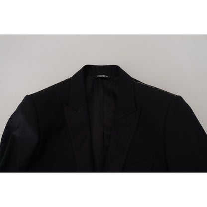 Dolce & Gabbana Black Slim Fit Formal Martini Blazer Dolce & Gabbana