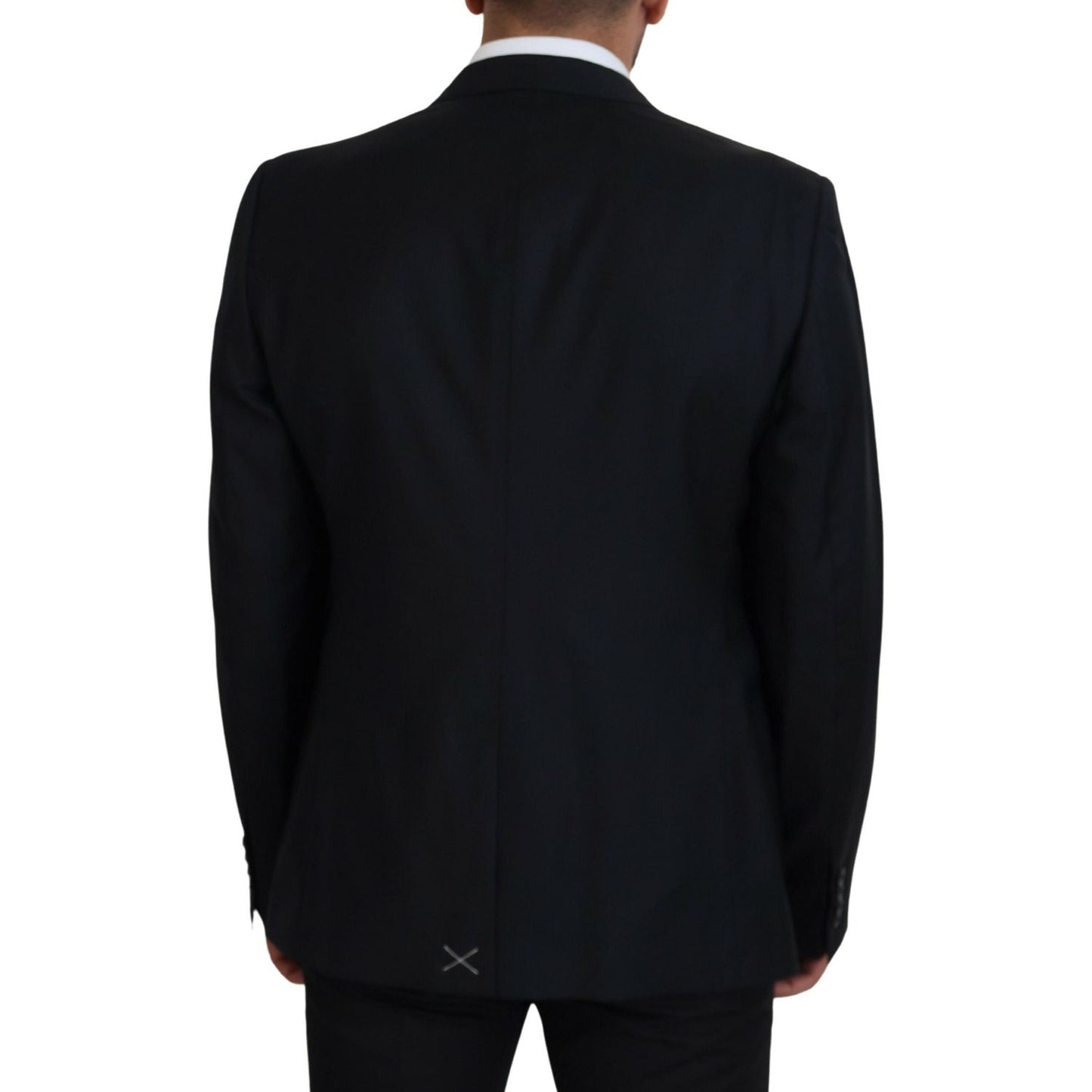 Dolce & Gabbana Dark Blue Wool Formal Sicilia Blazer Dolce & Gabbana