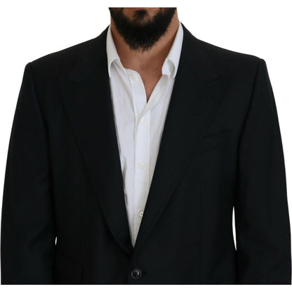Dolce & Gabbana Dark Blue Wool Formal Sicilia Blazer Dolce & Gabbana