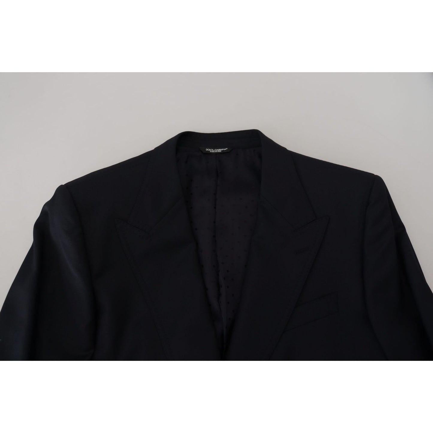 Dolce & Gabbana Dark Blue Wool Formal Sicilia Blazer Dolce & Gabbana