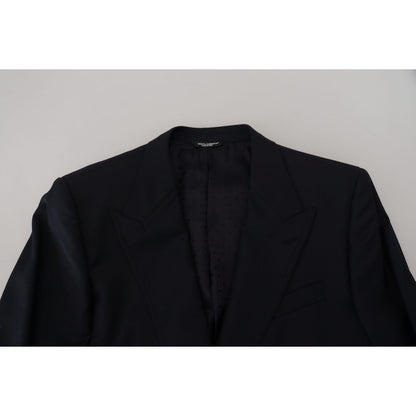 Dolce & Gabbana Dark Blue Wool Formal Sicilia Blazer Dolce & Gabbana