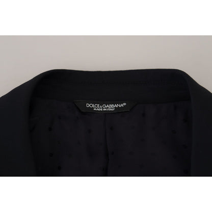 Dolce & Gabbana Dark Blue Wool Formal Sicilia Blazer Dolce & Gabbana