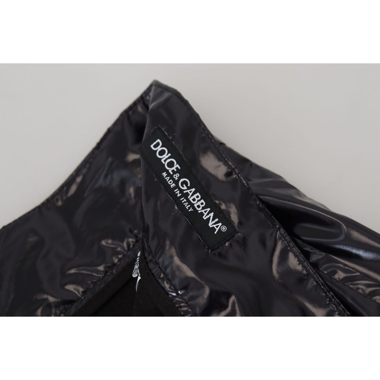 Dolce & Gabbana Black Shining Nylon Skinny Men Pants Dolce & Gabbana