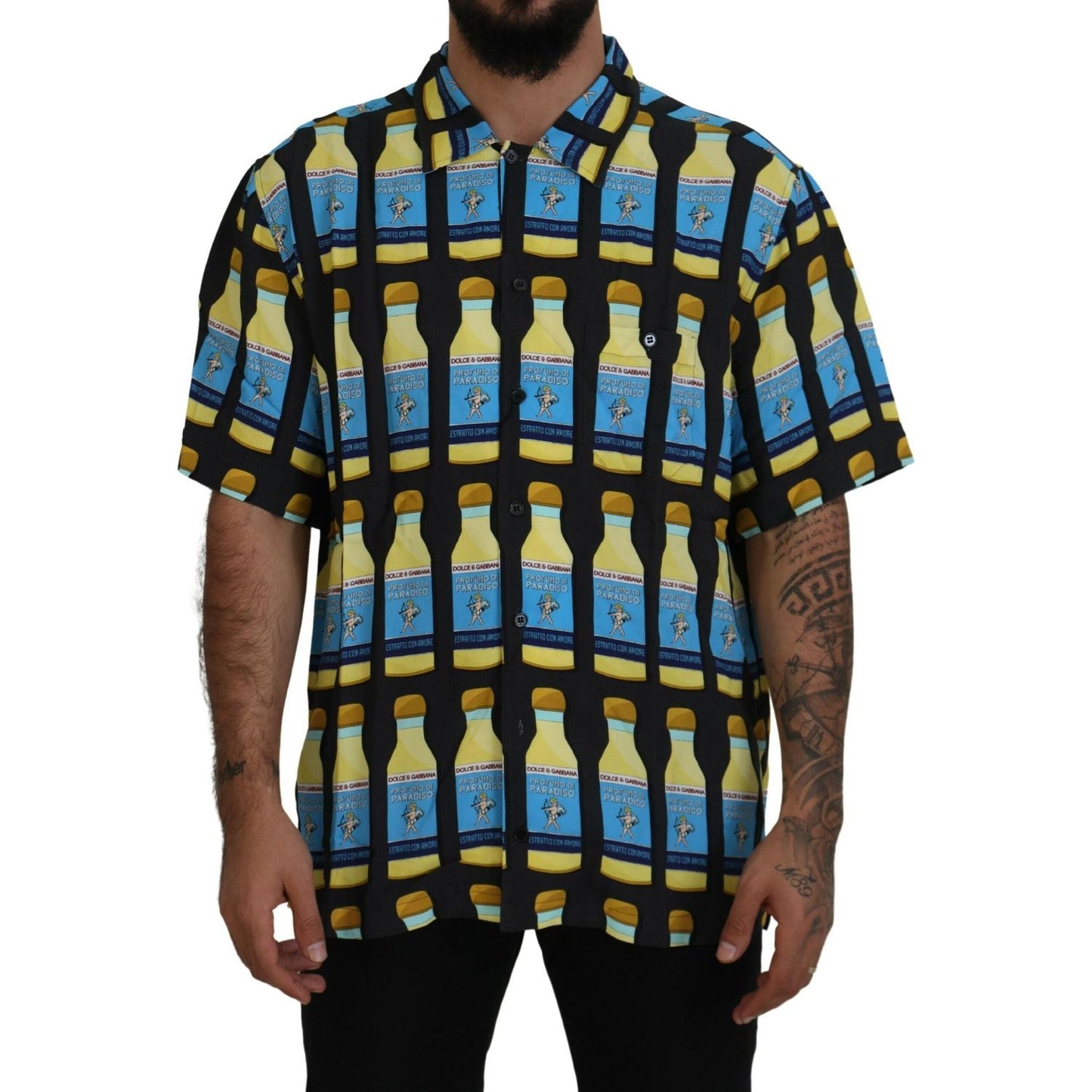 Dolce & Gabbana Multicolor Printed Viscose Casual Shirt Dolce & Gabbana