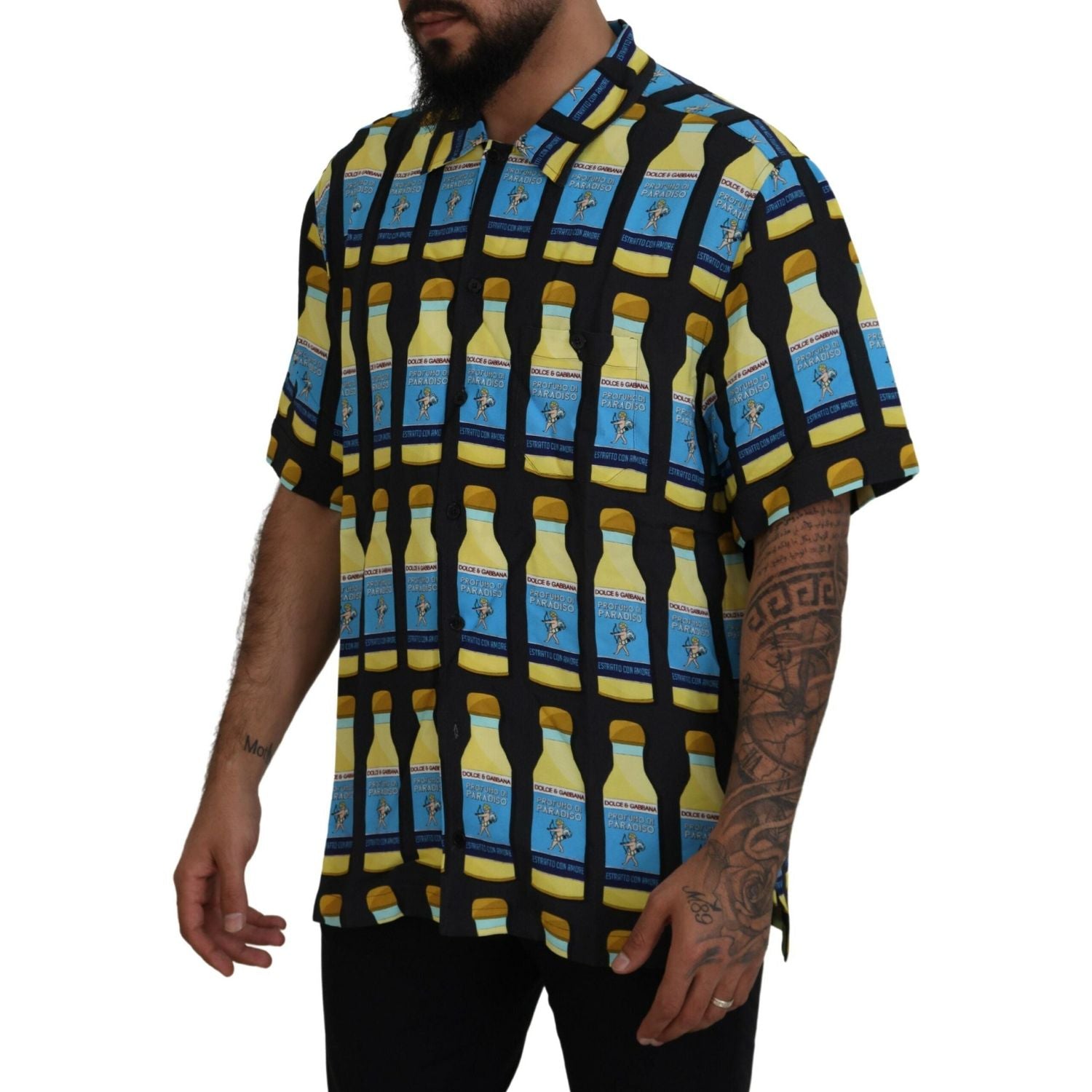 Dolce & Gabbana Multicolor Printed Viscose Casual Shirt