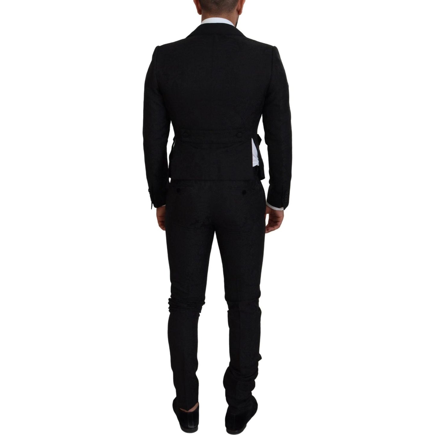 Dolce & Gabbana Black Polyester Men 2 Piece MARTINI Suit Dolce & Gabbana