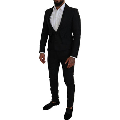 Dolce & Gabbana Black Polyester Men 2 Piece MARTINI Suit Dolce & Gabbana