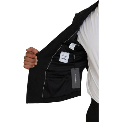 Dolce & Gabbana Black Polyester Men 2 Piece MARTINI Suit Dolce & Gabbana