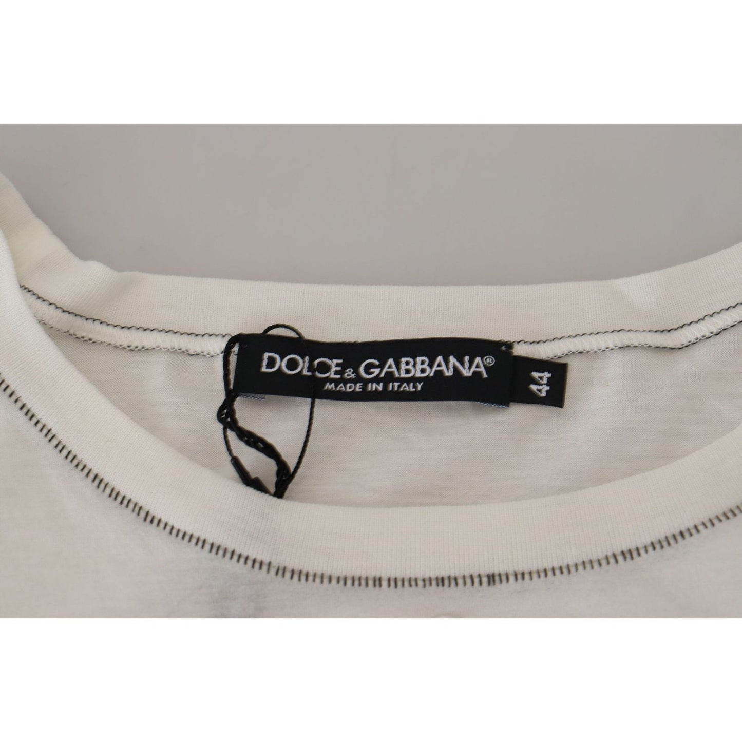 Dolce & Gabbana White Printed Short Sleeves Men T-shirt Dolce & Gabbana