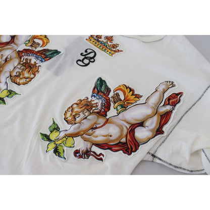 Dolce & Gabbana White Printed Short Sleeves Men T-shirt Dolce & Gabbana