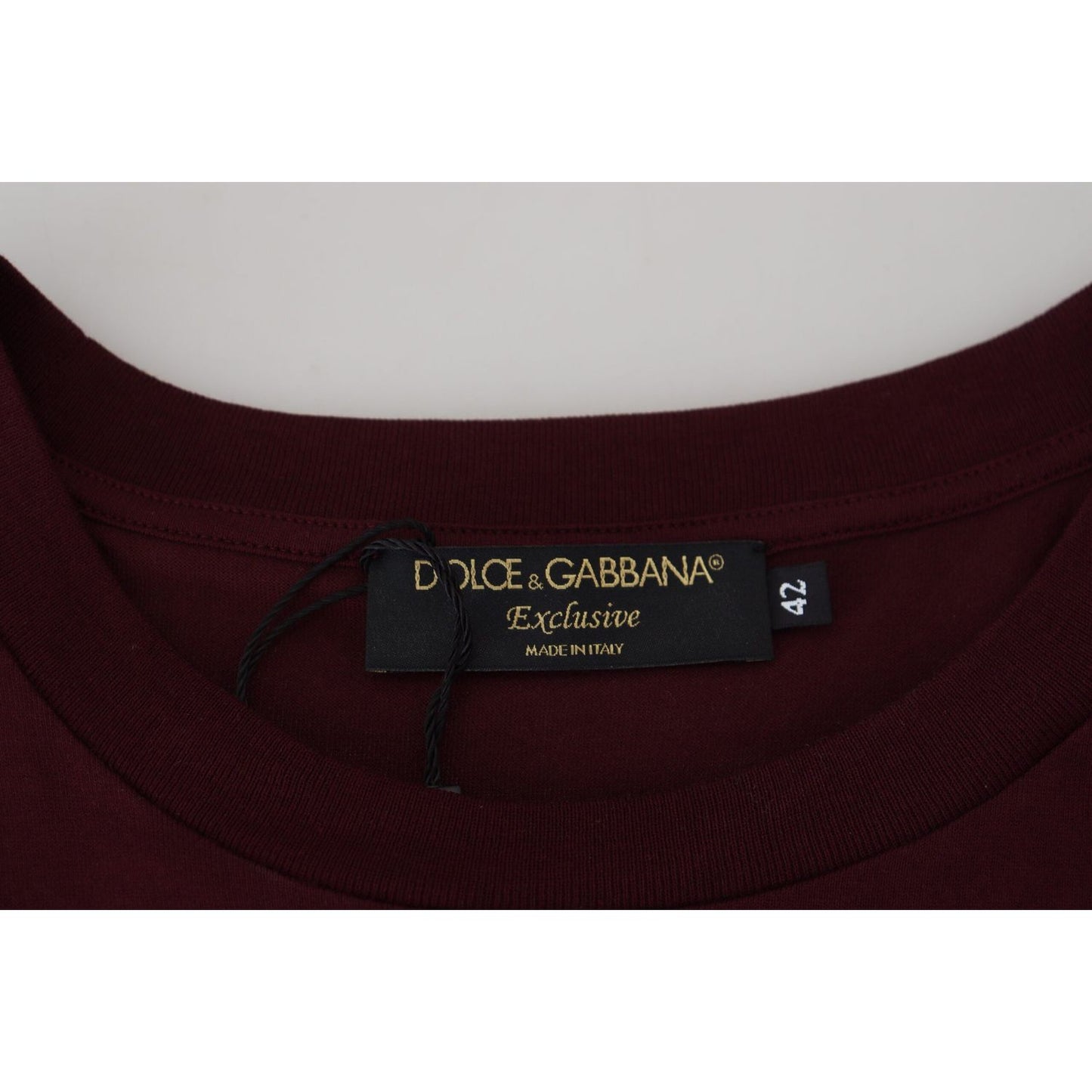 Dolce & Gabbana Maroon Printed Short Sleeves Men T-shirt Dolce & Gabbana