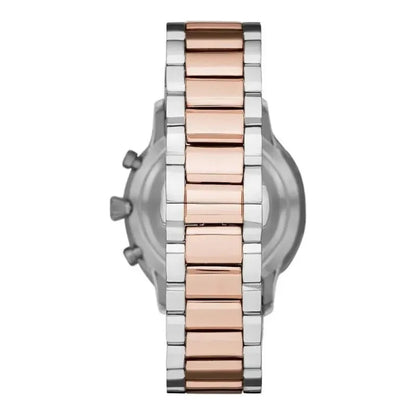 Emporio Armani Silver and Bronze Steel Chronograph Watch Emporio Armani
