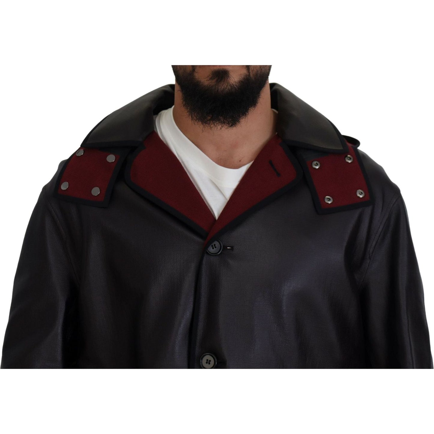Dolce & Gabbana Black Trench Hooded Parka Cotton Jacket