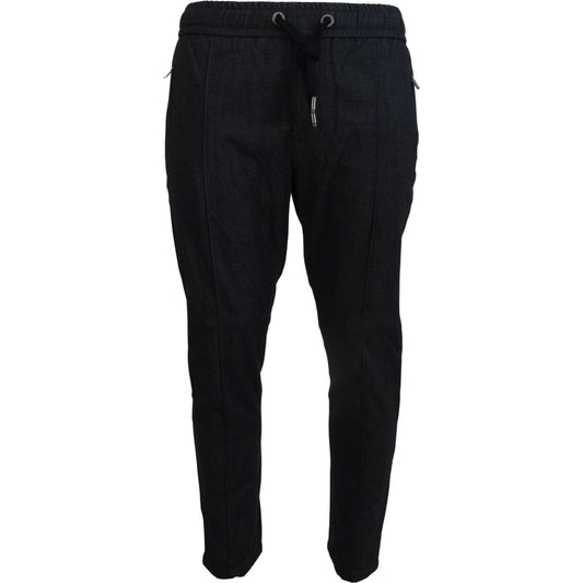Dolce & Gabbana Grey Cotton Tapered Cotton Pants Dolce & Gabbana