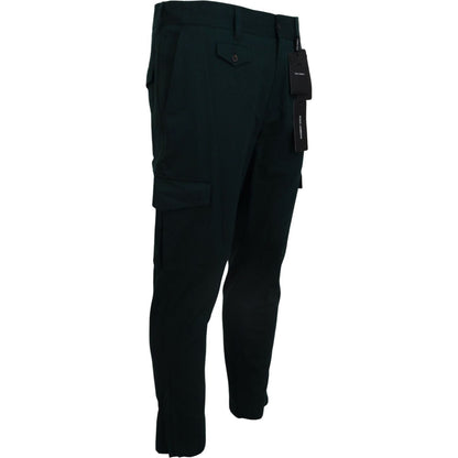 Dolce & Gabbana Green Cargo Cotton Stretch Jeans Pant Dolce & Gabbana