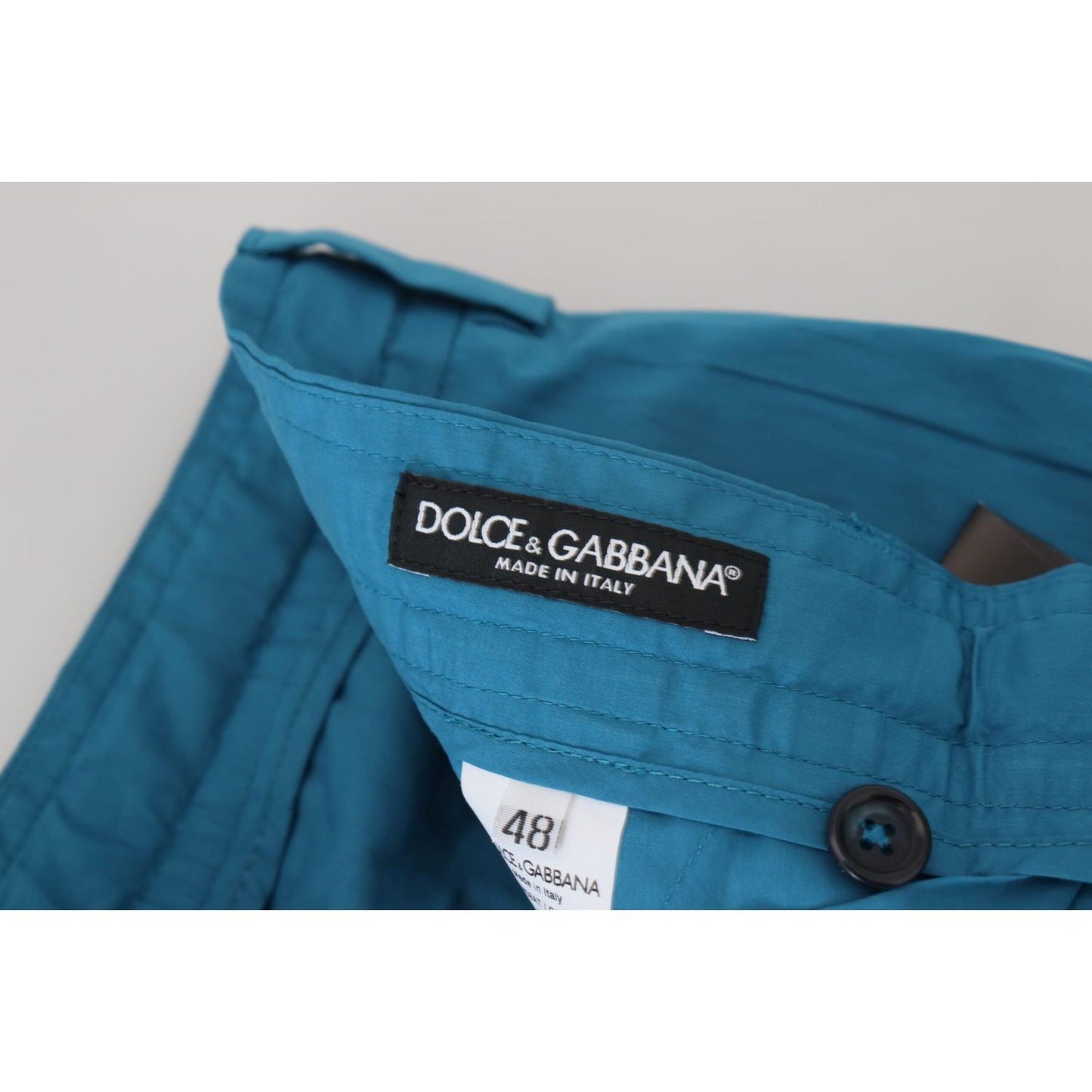 Dolce & Gabbana Blue Cotton Chinos Trousers Pants Dolce & Gabbana