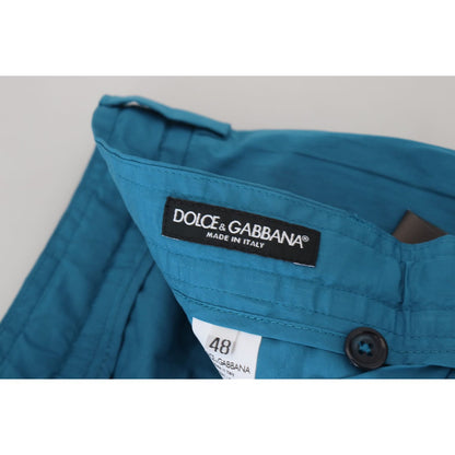 Dolce & Gabbana Blue Cotton Chinos Trousers Pants Dolce & Gabbana