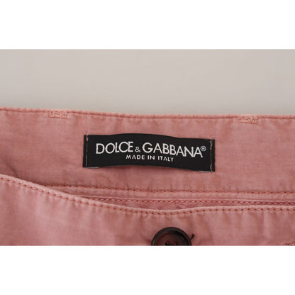 Dolce & Gabbana Pink Chinos Cotton Casual Mens Shorts Dolce & Gabbana