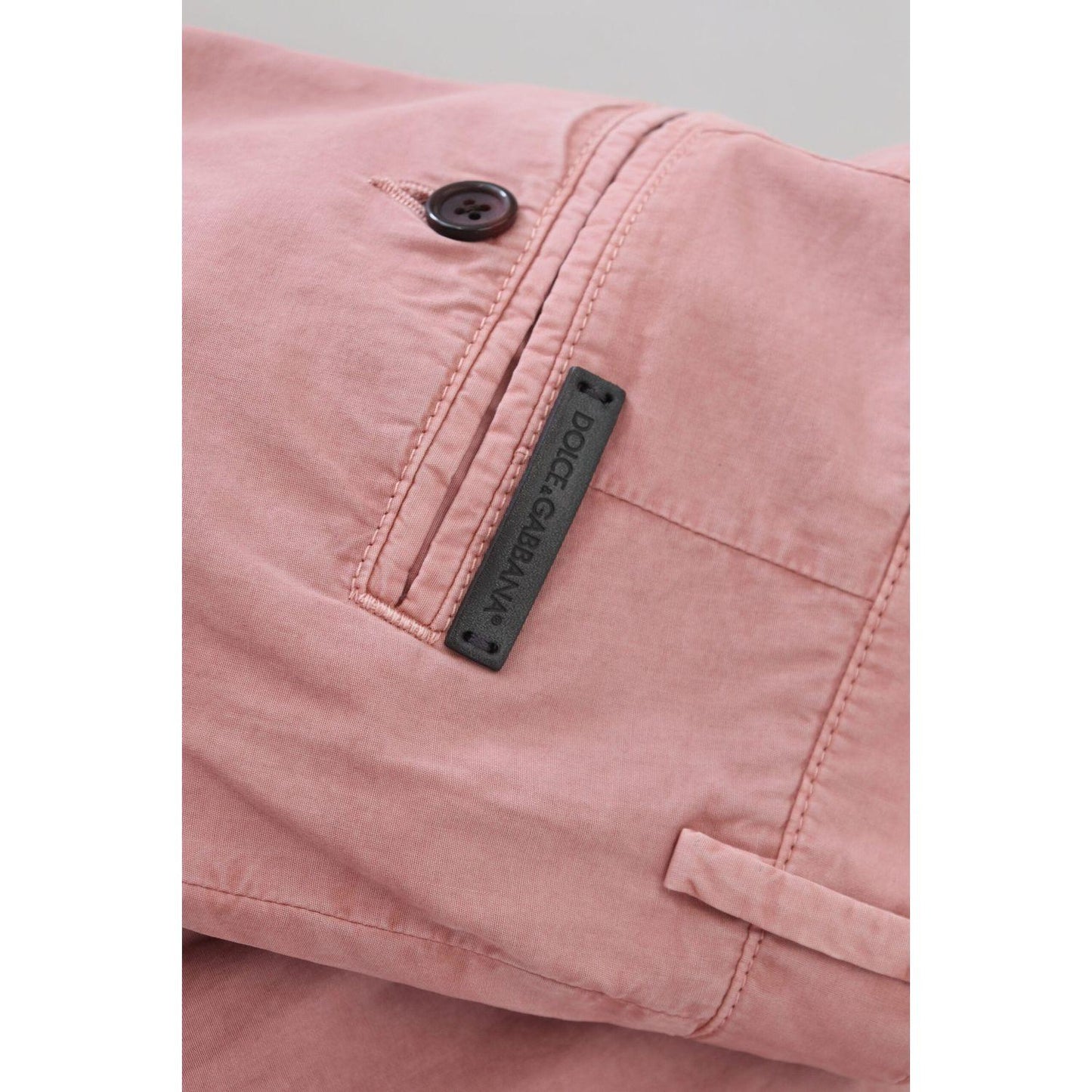 Dolce & Gabbana Pink Chinos Cotton Casual Mens Shorts Dolce & Gabbana