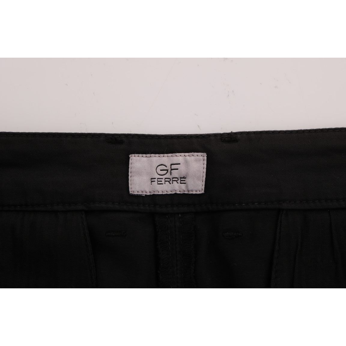 Elegant Slim Fit Black Cotton Trousers